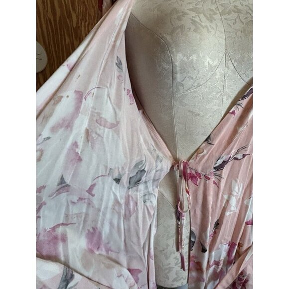 YUMI KIM Womens Love Is In The Air Light Pink Floral Robe Dressing Gown M - Picture 9 of 12
